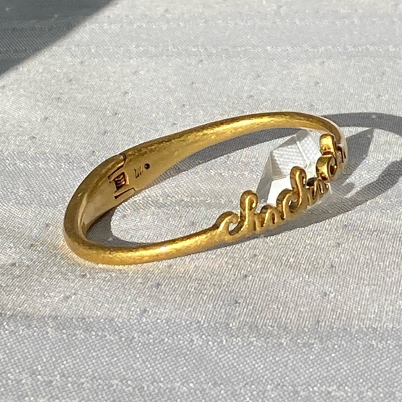 Madewell Hinged Gold Tone Open Cuff Bracelet 6.5" - Picture 11 of 14